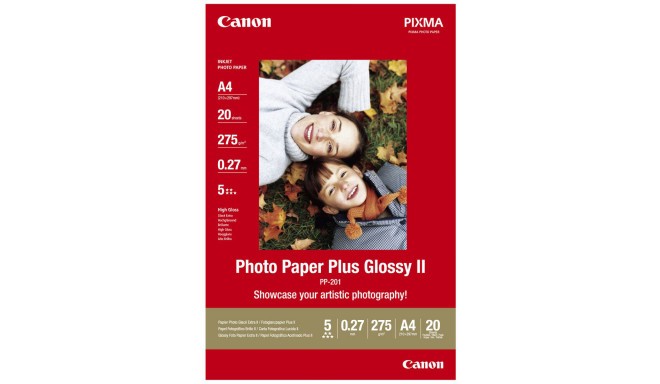 Canon fotopapīrs A4 265g glancēts II 20 lapas (PP-201)