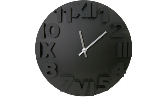 Platinet sienas pulkstenis Modern, melns (42985)
