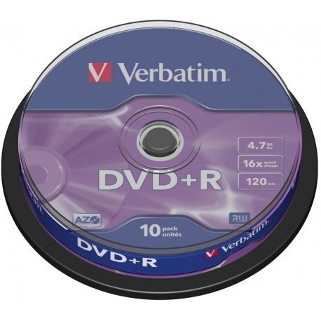 Verbatim DVD+R Matt Silver 4,7GB 16x 10tk tornis