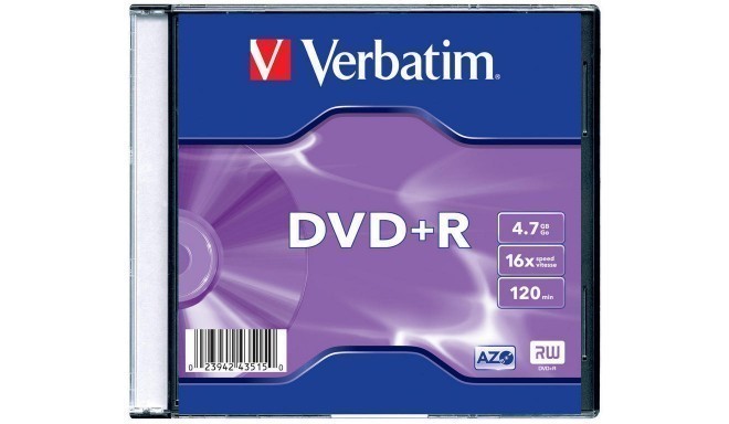 Verbatim DVD+R Matt Silver 4,7GB 16x Slim