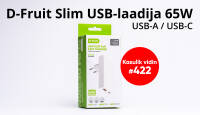 Kasulik vidin #422: D-Fruit laadija 65W USB-A/USB-C DF136
